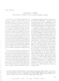 Orhan Pamuk, Premio Nobel de Literatura 2006