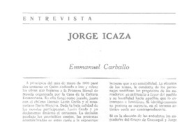 Jorge Icaza (entrevista)