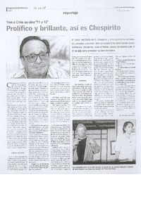 Prolífico y brillante, asé es Chespirito (entrevista)