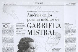 América en los poemas inéditos de Gabriela Mistral