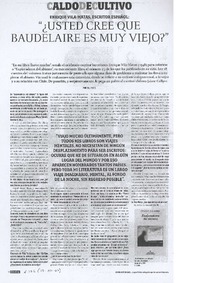 "¿Usted cree que Baudelaire es muy viejo?" (entrevista)