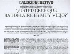 "¿Usted cree que Baudelaire es muy viejo?" (entrevista)