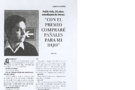 "Con el premio compraré pañales para mi hijo" 8entrevista)