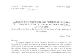 Algunas reacciones de los primeros lectores del Libro de la vida
