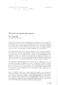 Discursos de recepción del premio