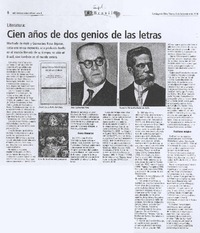 Cien años de dos genios de las letras