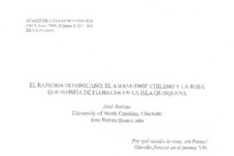 El rapsoda dominicano, el amunense chileno y la rosa que habría florecido en la isla quisqueña