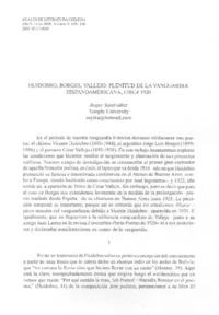 Huidobro, Borges, Vallejo: plenitud de la vanguardia hispanoamericana, Circa 1920