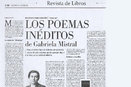 Los poemas inéditos de Gabriela Mistral