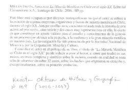 La minería metálica en Chile en el siglo 20