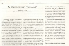 El último poema: "Hastaciel"
