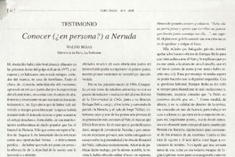 Conocer (¿en persona?) a Neruda