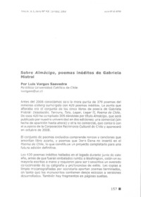 Sobre Almácigo, poemas inéditos de Gabriela Mistral