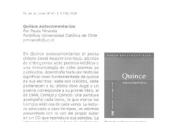 Quince autocomentarios