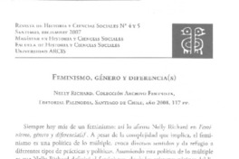 Feminismo, género y diferencia(s)