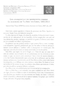 Los anarquistas y el movimiento obrero La Alborada de "La idea" en Chile 1893-1915