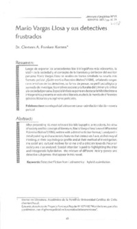 Mario Vargas Llosa y sus detectives frustrados