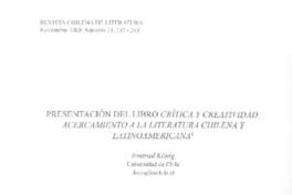 Presentación del libro Crítica y creatividad