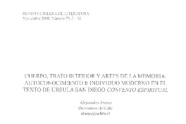 Cuerpo, trato interior y artes de la memoria