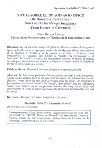 Notas sobre el imaginario épico