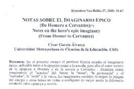 Notas sobre el imaginario épico