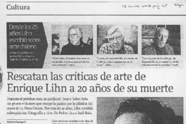 Rescatan las críticas de arte de Enrique Lihn a 20 años de su muerte
