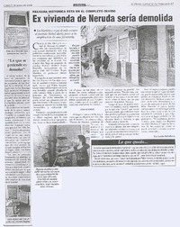 Ex vivienda de Neruda sería demolida