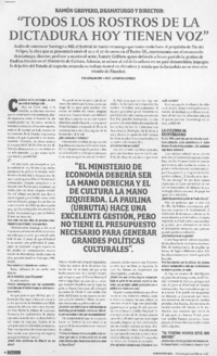 Todos los rostros de la dictadura hoy tienen voz" (entrevistas)