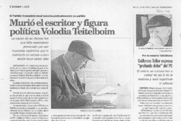 Murió el escritor y figura política Volodia Teitelboim