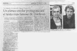 Un elenco estelar protagonizará el texto más famoso de Dorfman