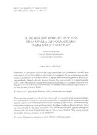 El delirio que viene de las ninfas en la novela latinoamericana