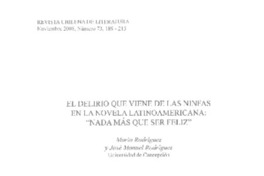 El delirio que viene de las ninfas en la novela latinoamericana
