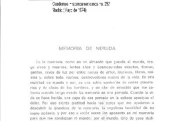 Memoria de Neruda