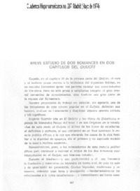 Breve estudio de dos romances en dos capítulos del Qujiote