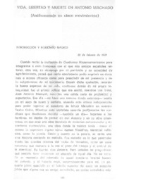 Vida, libertad y muerte en Antonio Machado