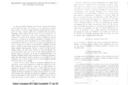 En torno a la dialéctica poética en la obra de Antonio Machado