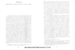 Rafael Alberti y Antonio Machado: amistad y tributo