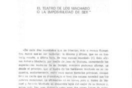 El teatro de los Machado o la imposibilidad de ser
