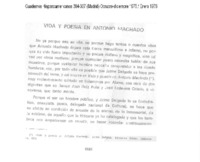 Vida y poesía en Antonio Machado