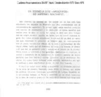 En torno a los "apócrifos" de Antonio Machado