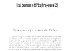 Para una mejor lectura de Vallejo
