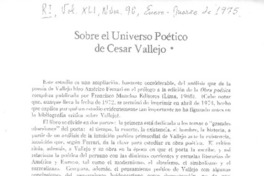 Sobre el universo poético de César vallejo