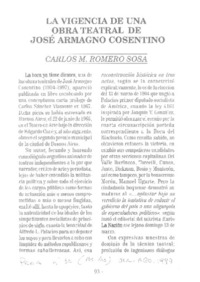 La vigencia de una obra teatral de José Armagno Cosentino