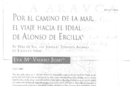 Por el camino de la mar, el viaje hacia el ideal de Alonso de Ercilla