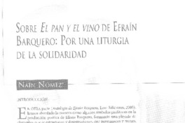 Sobre El pan y el vino de Efraín Barquero
