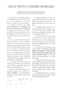 Arlt opina sobre Borges