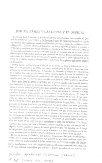 José de Armas y Cárdenas y El Quijote