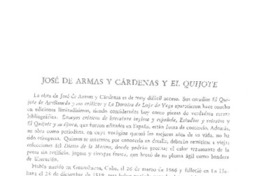 José de Armas y Cárdenas y El Quijote