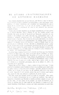 El atisbo existencialista en Antonio Machado