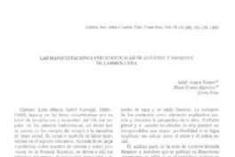 Las manifestaciones intertextuales de Bananos y hombres de Carmen Lyra